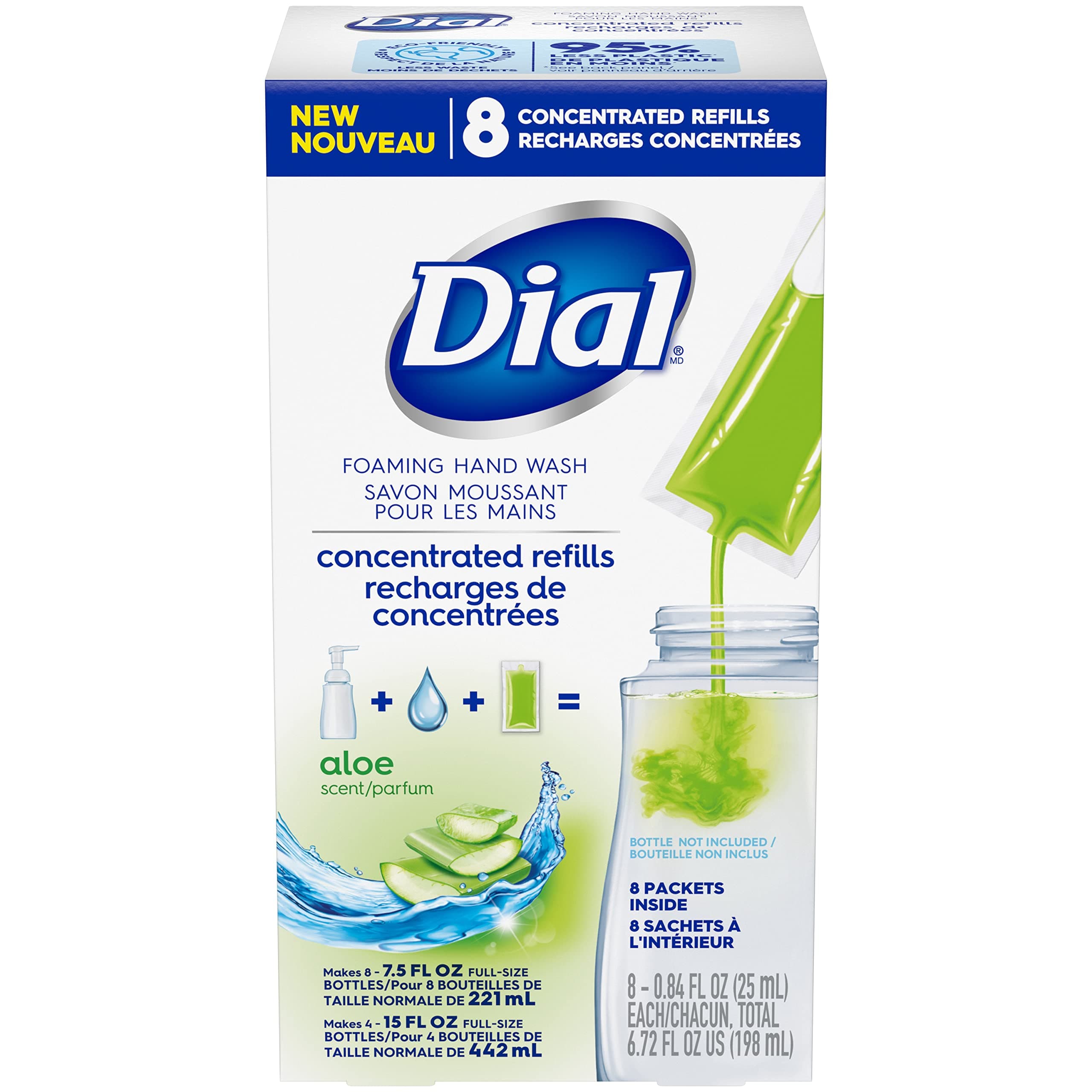 Dial Foaming Hand Wash Concentrated Refill 8 Pack - Aloe-scented ...