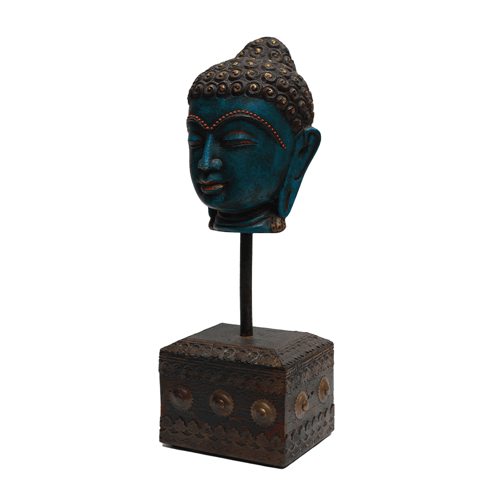 Serene Buddha Sculpture - Blue - Ishatvam