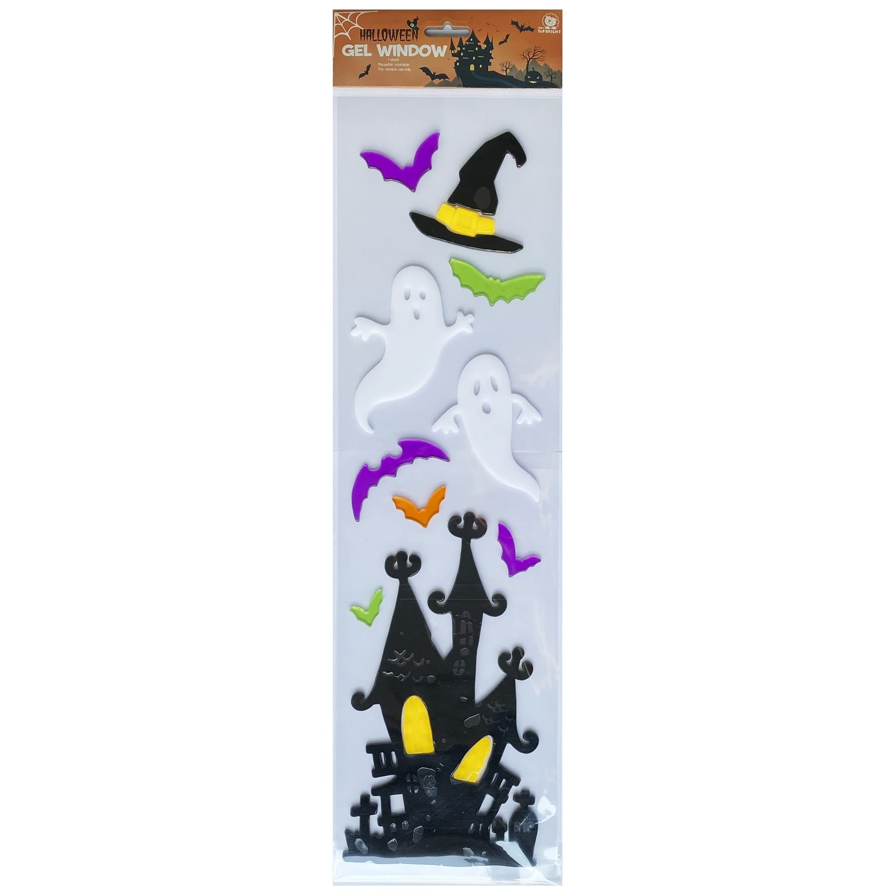 Halloween Gel Window Stickers - Spooky Haunted House - I.S. Sundries ...