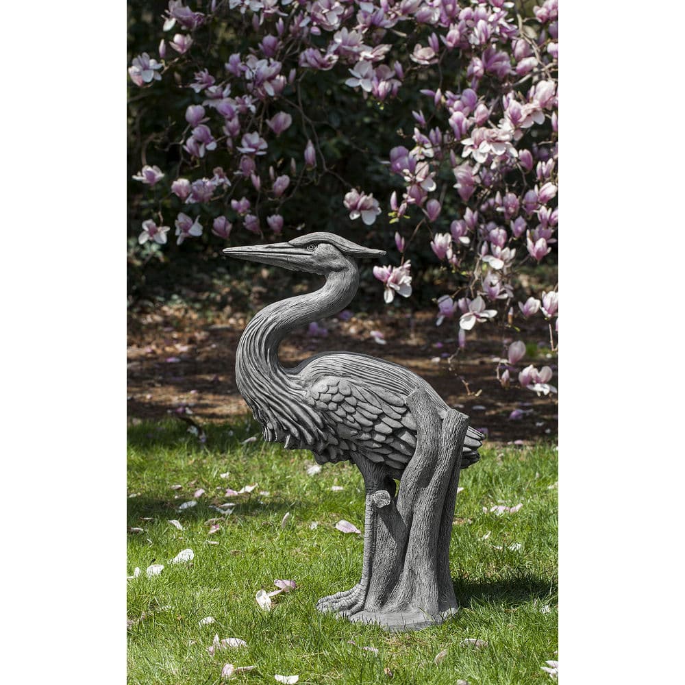 Cast Stone Bird Large Heron Outdoor Statue | Kinsey Garden Decor