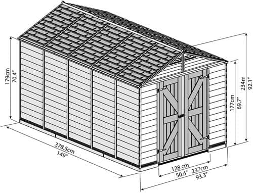 Palram 8x12 Skylight Storage Shed Kit - Tan (HG9812T)