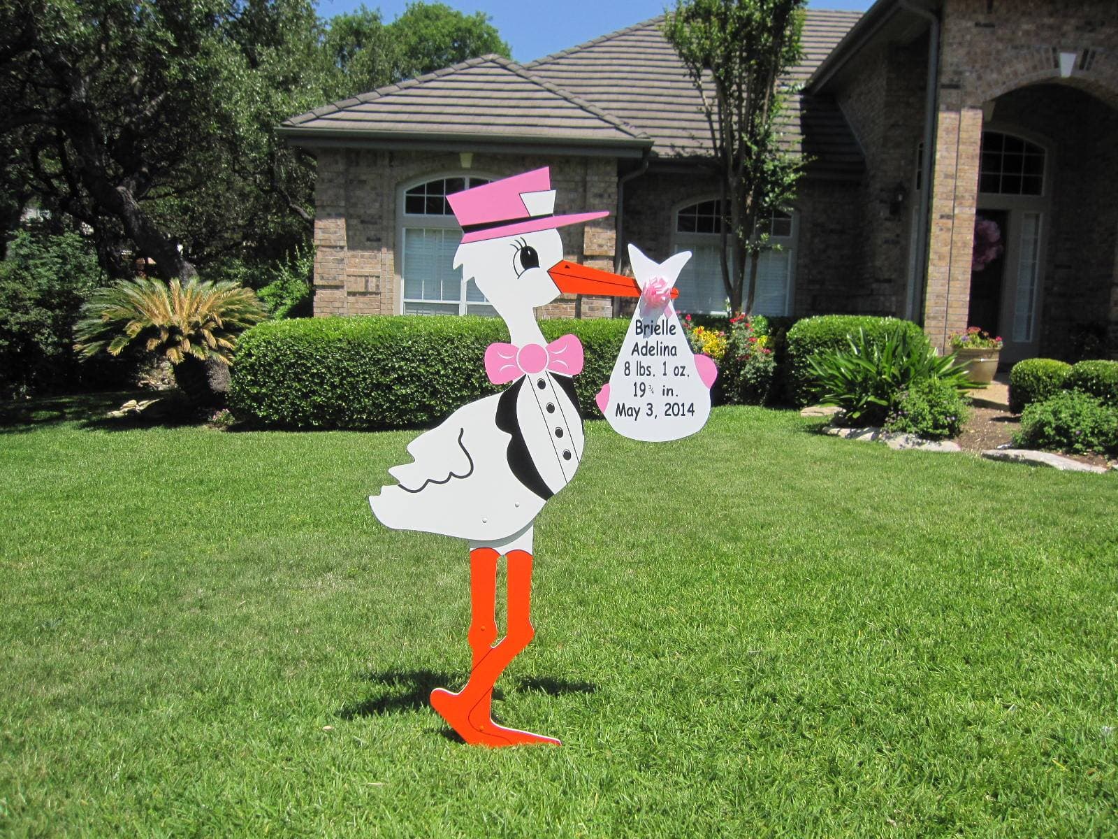 Baby Announcement San Antonio, Tx ~ Tickled Pink ~ Stork Lady Signs ...