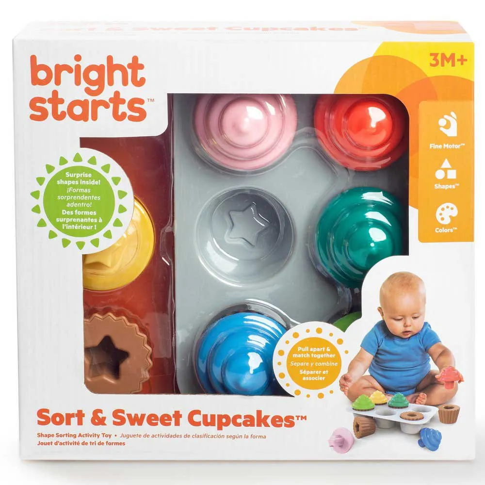 Bright starts Sort&Sweet Cupcakes Activity Toy Multicolor| Kidinn