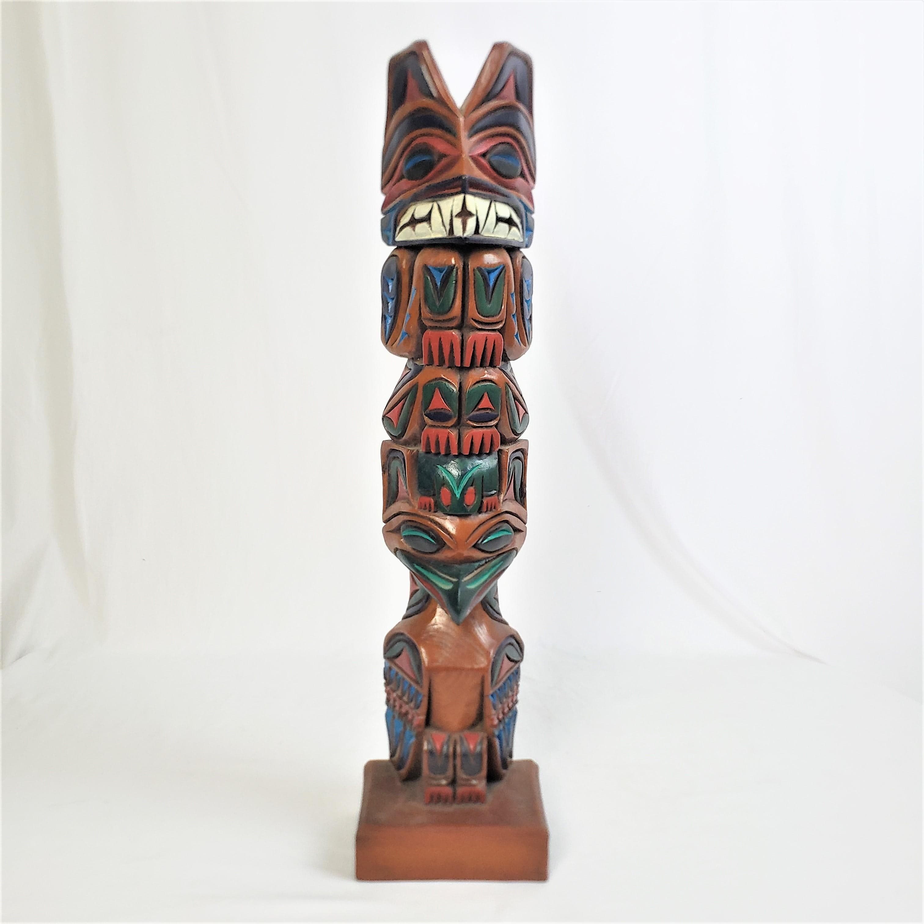 Indigenous American West Coast Haida Styled Carved and Polychrome ...