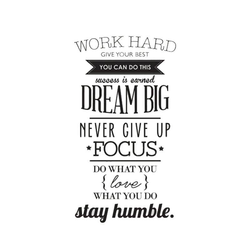 WORK HARD DREAM BIG Quote Wall Sticker Office Inspirational Decal ...