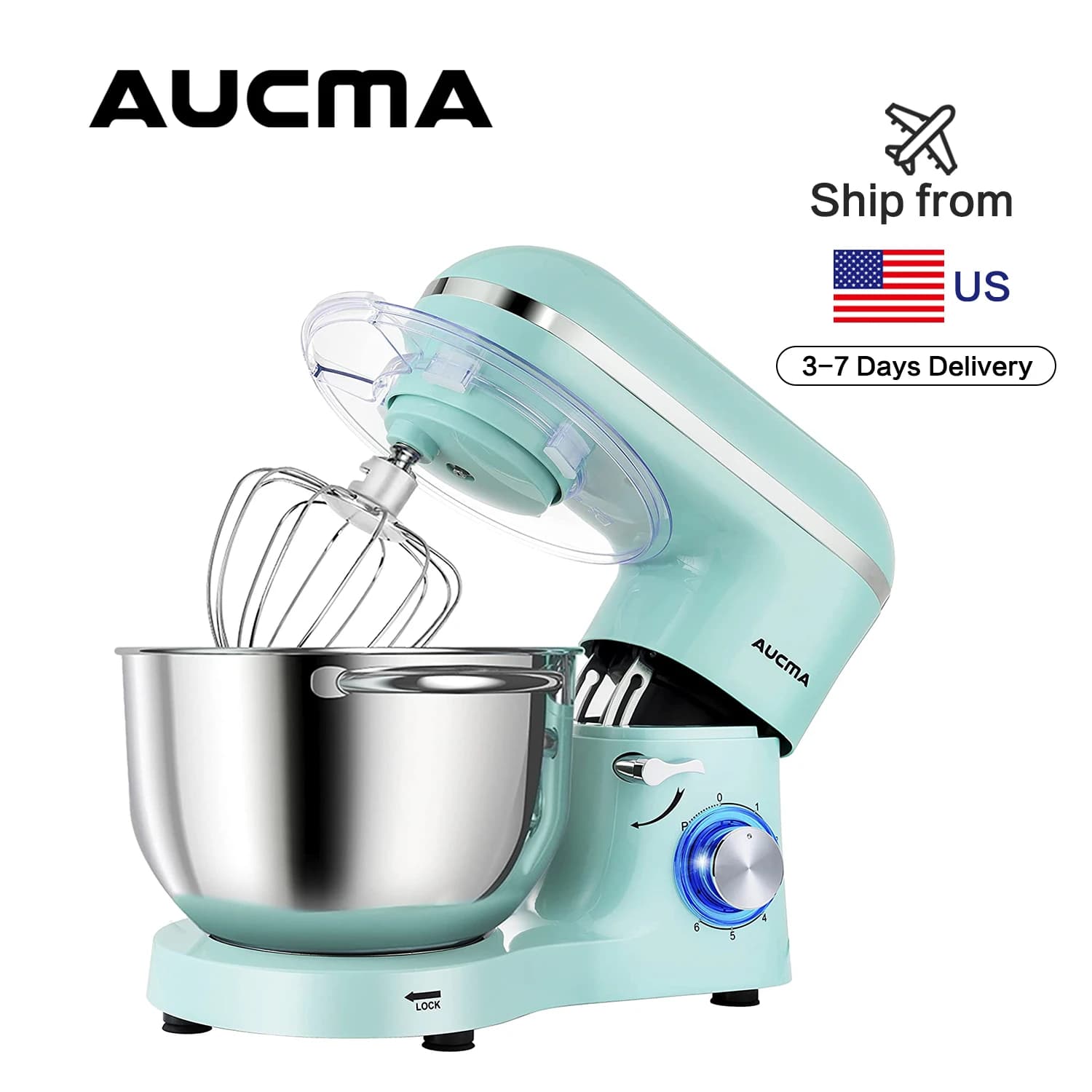 Aucma Stand Mixer 6.5-qt 660w 6-speed Tilt-head Food Kitchen Electric ...