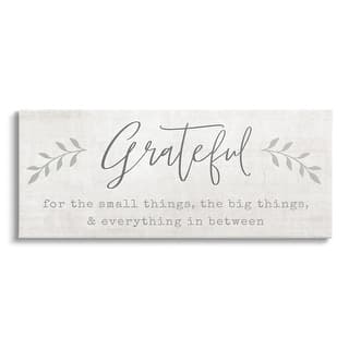 Stupell Uplifting Gratitude Phrase Botanical Sprig Typography Canvas ...