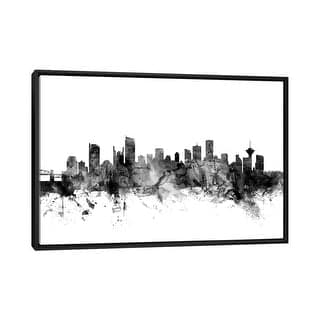 iCanvas "Vancouver, Canada In Black & White" by Michael Tompsett Framed ...
