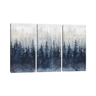 iCanvas "Misty Indigo Forest" by Carol Robinson 3-Piece Canvas Wall Art ...