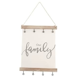 Mud Pie Our Family Photo Hanger Canvas and Wood 18 Inches - Multi - Bed ...