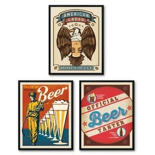 Americanflat 3 Piece Framed Print - Vintage Beer Art By Anderson Design ...
