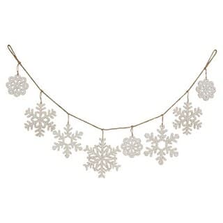 Glittered Snowflake Garland 4 Ft Winter Wall or Mantel Decor - Bed Bath ...