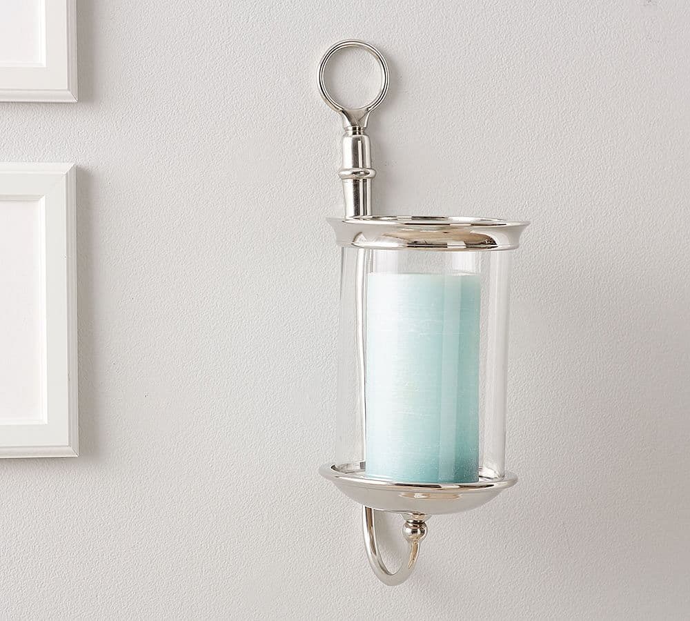 Arlington Nickel Wall-Mounted Hurricane | Candle Holder | Pottery Barn