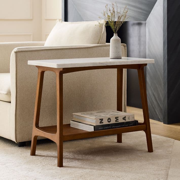 Reeve Mid-Century Marble Side Table (28") | West Elm