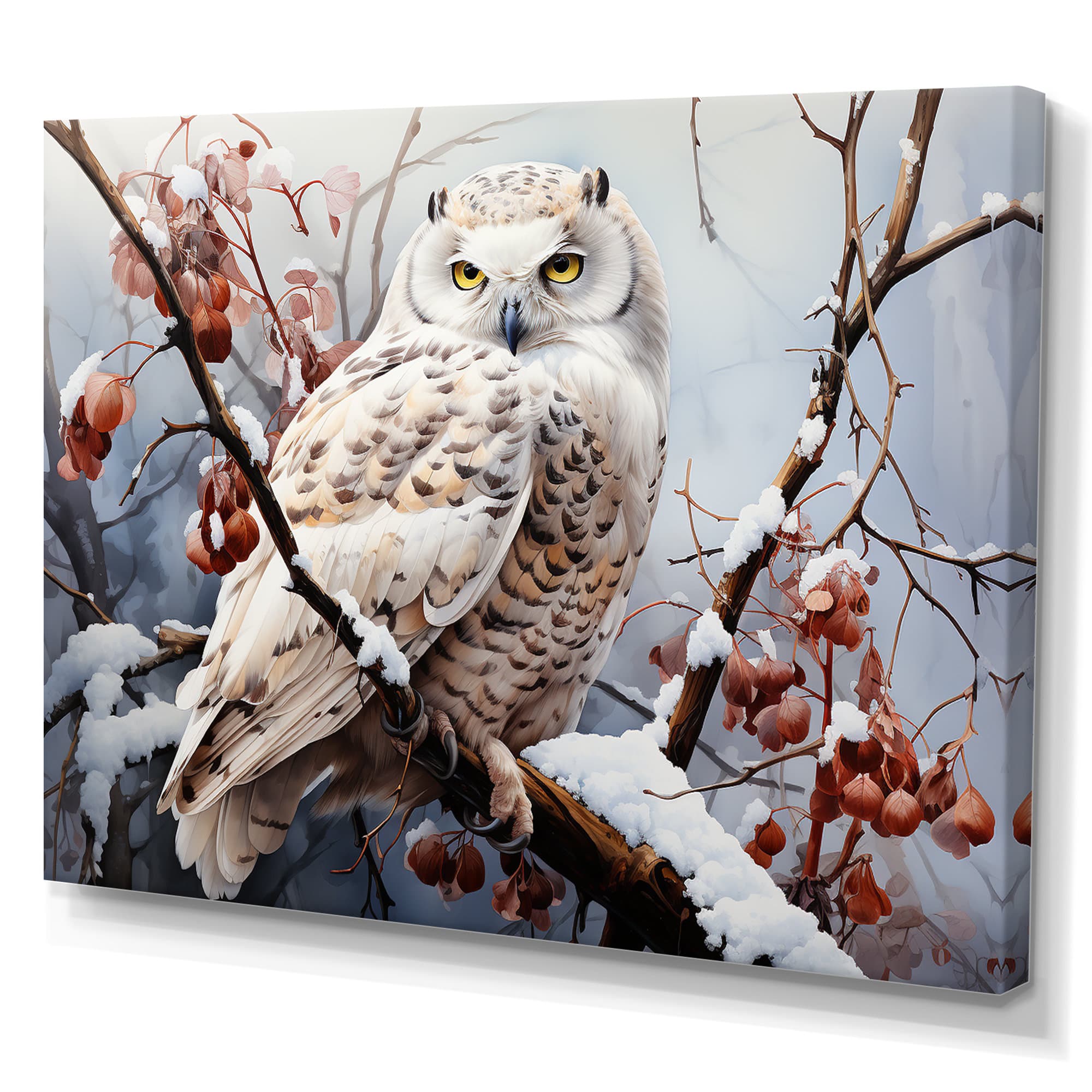 Loon Peak® Snowy Owl Winter III - Winter Landscape Framed Canvas Print ...