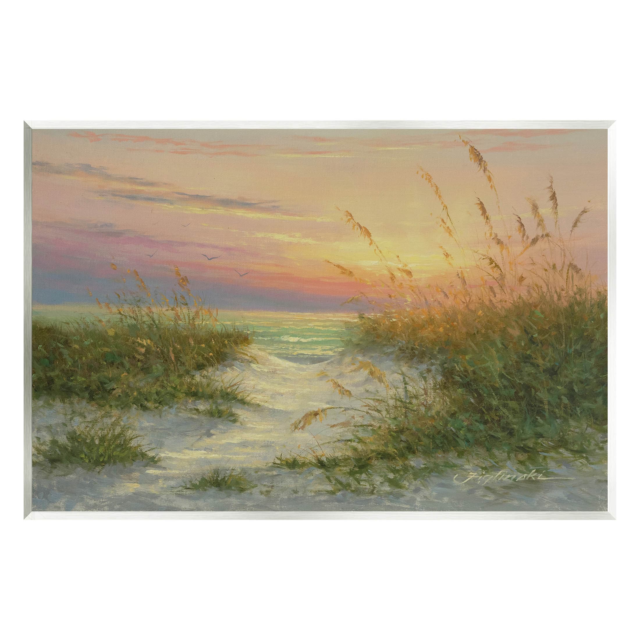 Highland Dunes Sunset Beach Path Reeds Wall Plaque Art By Martin ...