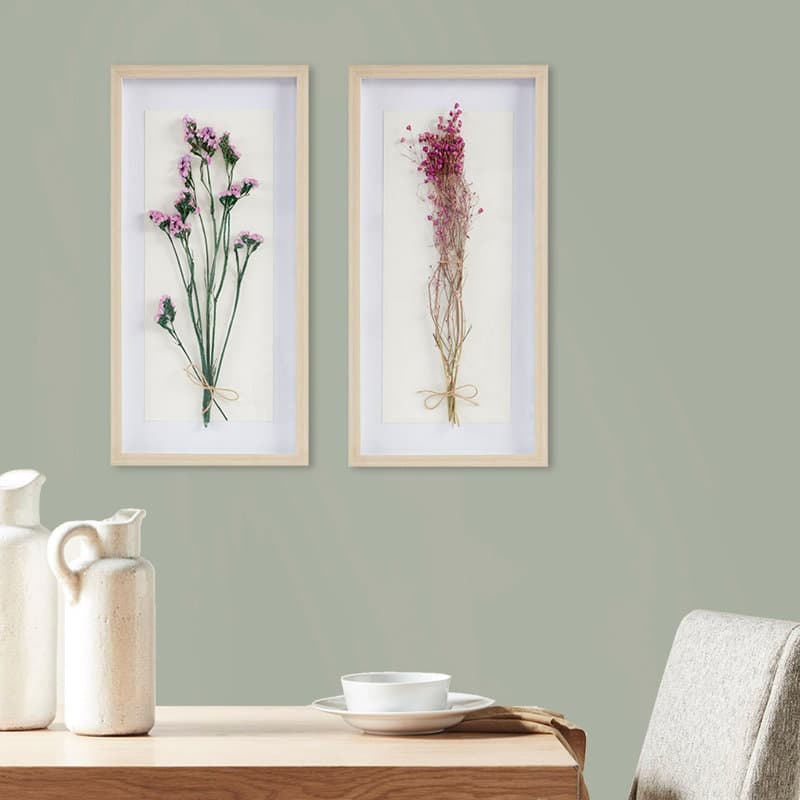 Hokku Designs Natural Dried Flower Shadow Box Wall Decor Duo | Wayfair