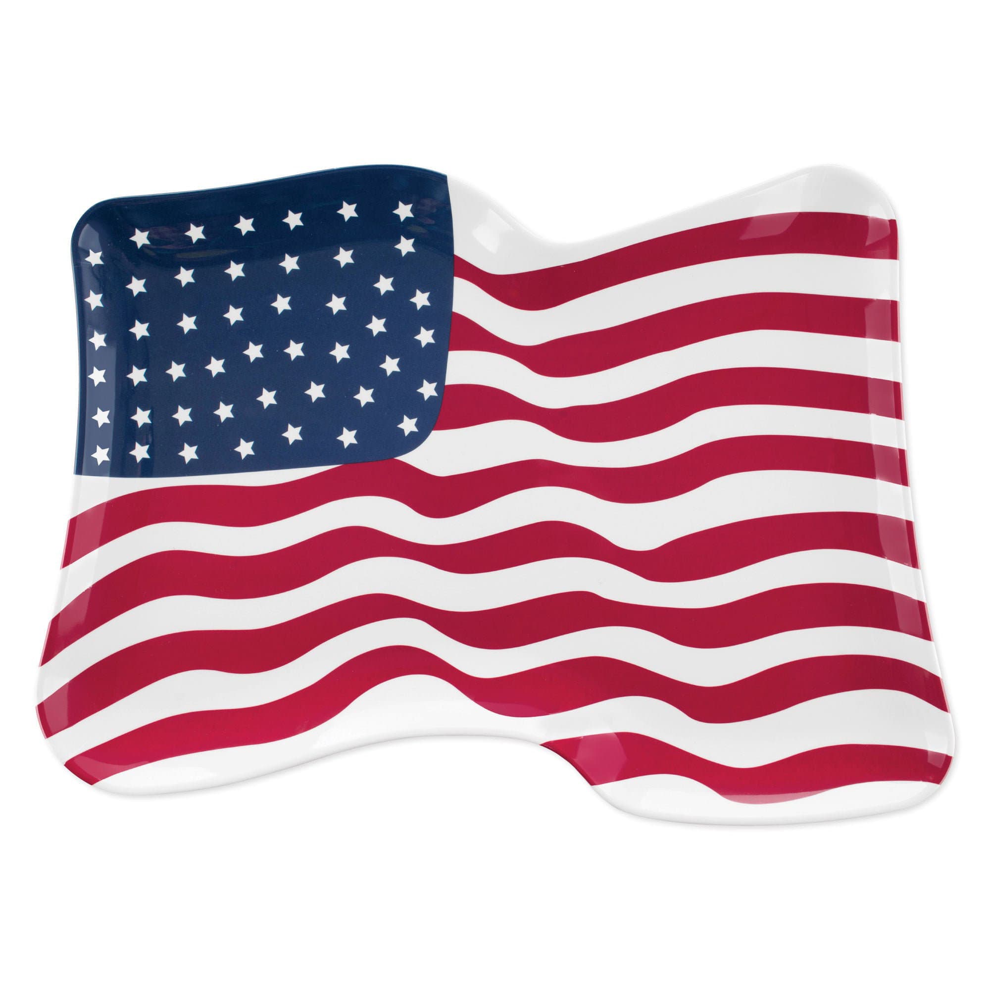 The Holiday Aisle® 16" American Flag Melamine Platter | Wayfair