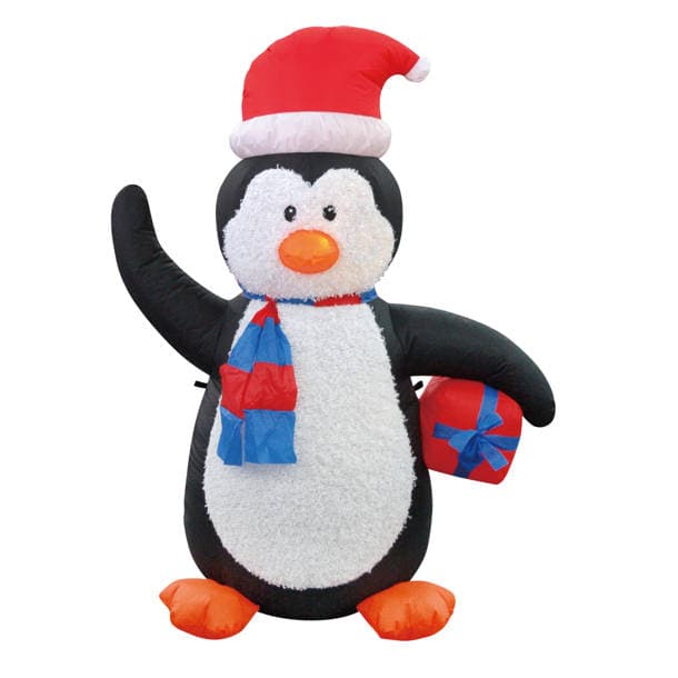 GOOSH Christmas Inflatable 5FT Inflatable Penguin with Candy Cane Cute ...