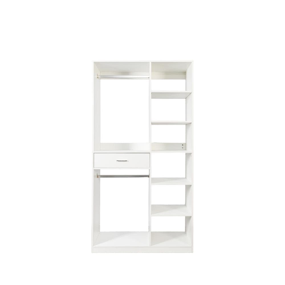 Latitude Run® Freestanding Closet System, Wardrobe with 6 open Shelves ...