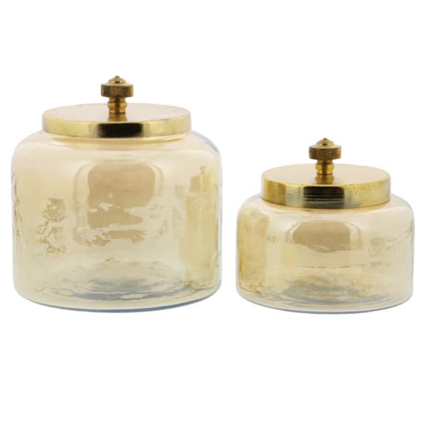 Glass Decorative Jars with Metal Lids Set & Reviews | Joss & Main
