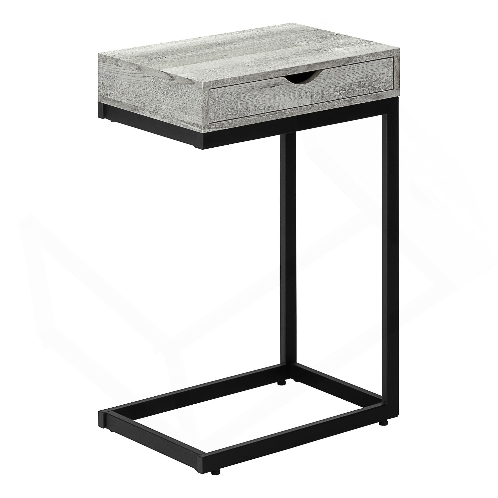 17 Stories C-Shaped Accent Table With Storage Drawer, For Snacks And ...