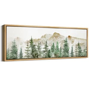 IDEA4WALL Woodland Forest Landscape Watercolor Pine Tree Forest ...