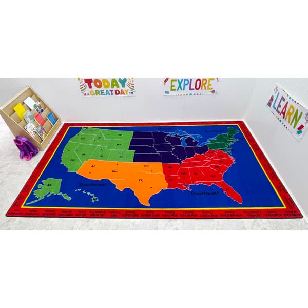 Kid Carpet The United States of America Map Rug | Wayfair