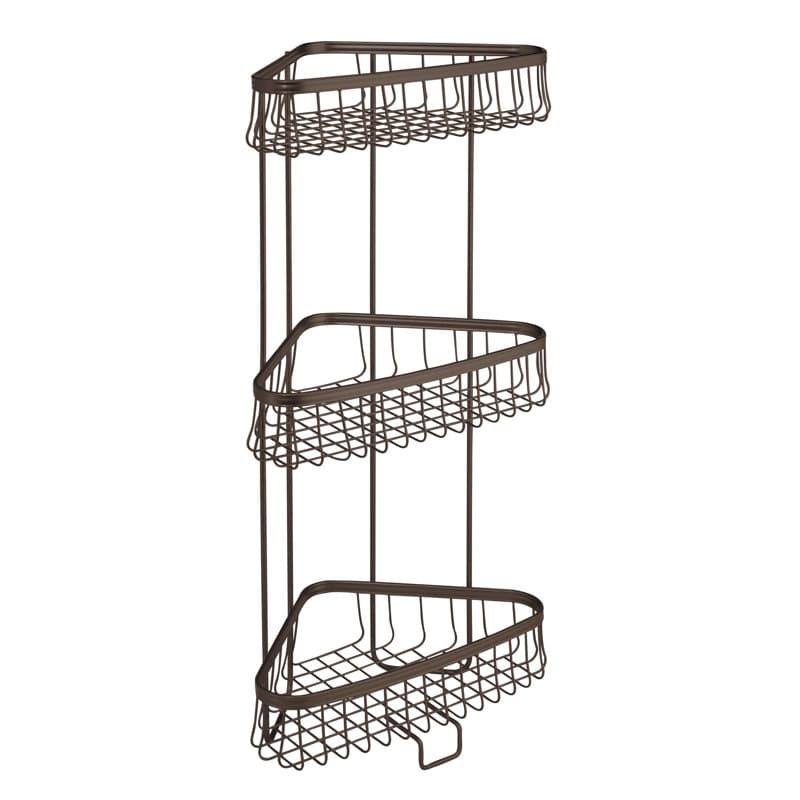 InterDesign iDesign York Metal Wire Corner Standing Shower Caddy 3-Tier ...