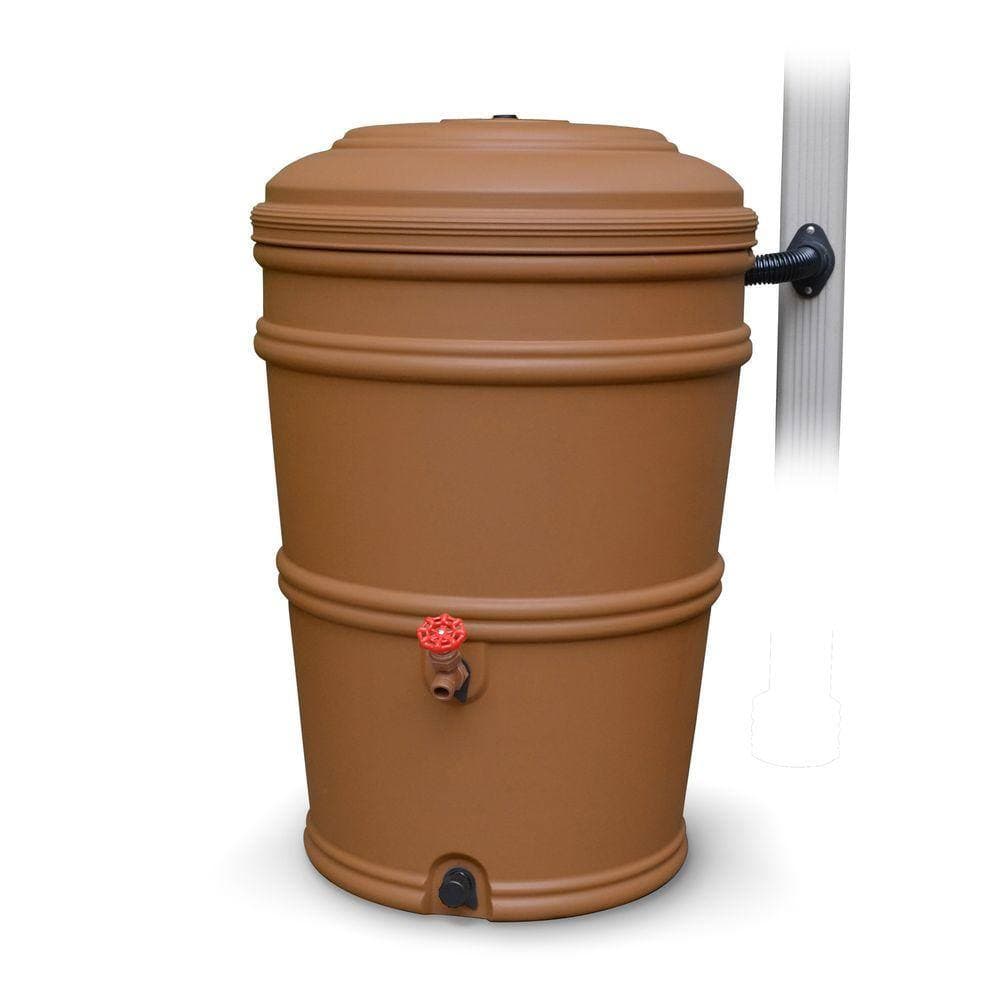 EarthMinded RS45-TC RainStation 45 Gal. Terracotta Rain Barrel with ...