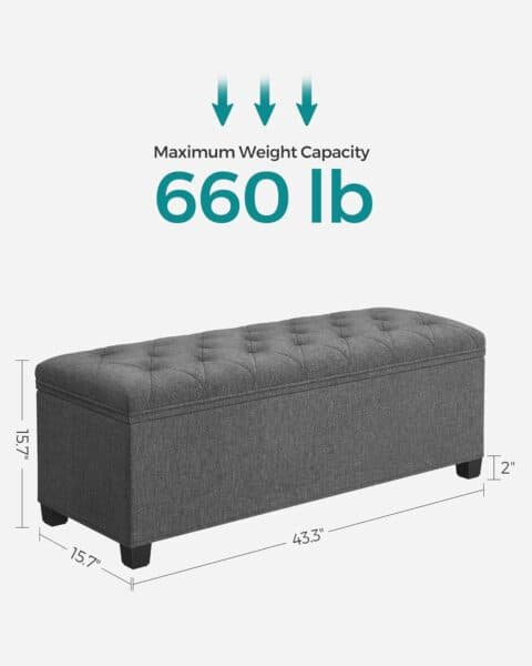 SONGMICS Storage Ottoman Bench, Bench with Storage, for Entryway ...