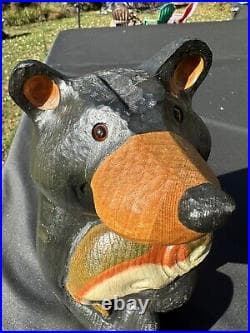 Jeff Fleming Big Sky Carvers Black Bear With Trout 15 Solid Wood ...