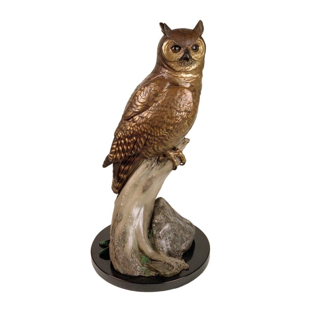Bronze Great Horned Owl Sculpture - Caswell Sculpture