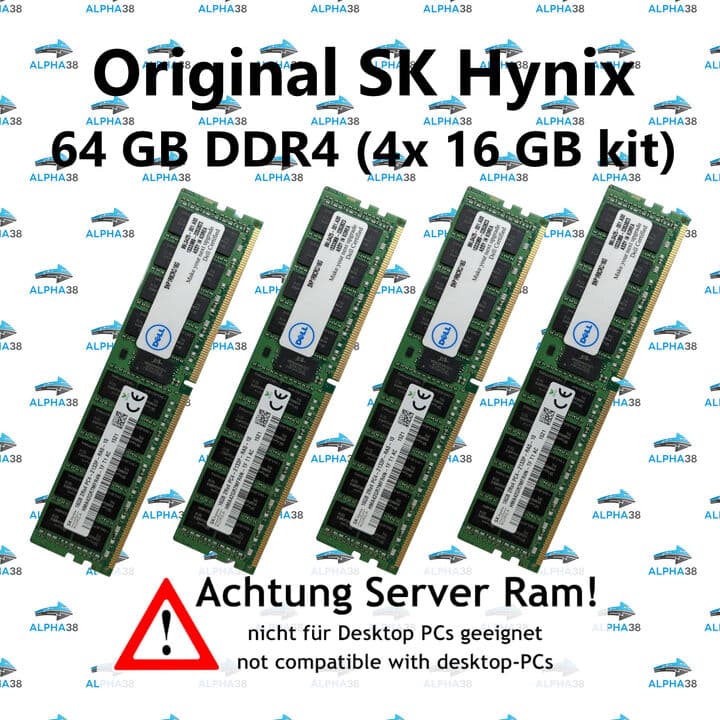 SK Hynix 64 GB (4x 16 GB) ECC DDR4-2133 HP ProLiant XL420 ...