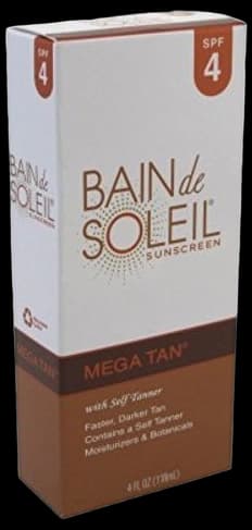 Bain de Soleil Mega Tan Sunscreen With Self Tanner, SPF 4 4 oz : Amazon ...