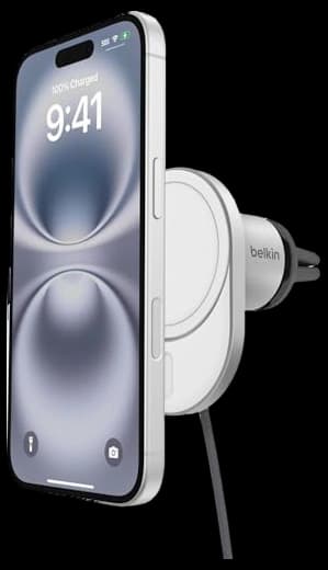 Belkin BoostCharge Pro Wireless Magnetic Car Charger with Qi2 (15W), MagSafe Compatible Charger for All iPhone Models 16, 15, 14, 13, 12, USB-C to USB-C Cable (1.5m) Included