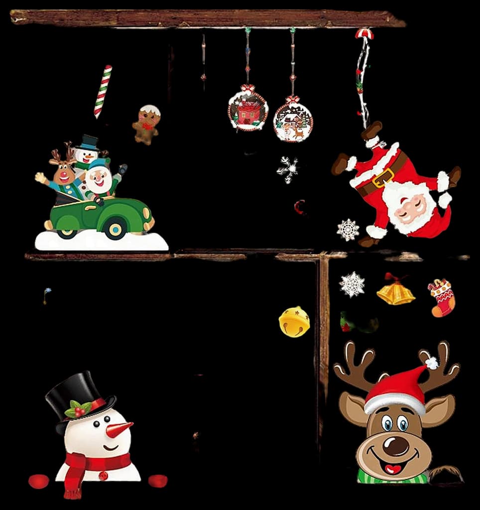 Amazon.com: JMANNI Christmas Window Stickers 8 Sheets Window Sticker ...
