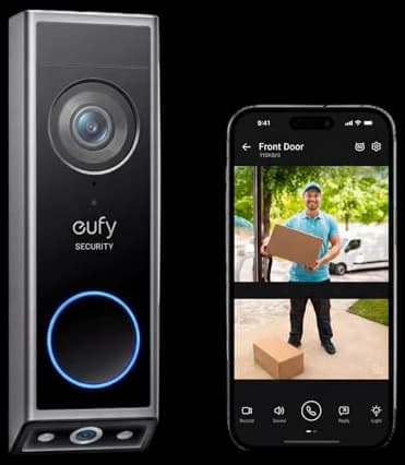 eufy Security Video Doorbell E340 (Battery Powered), Dual Cameras with Delivery Guard, 2K Full HD and Color Night Vision, HomeBase S380 Compatible, No Monthly Fee