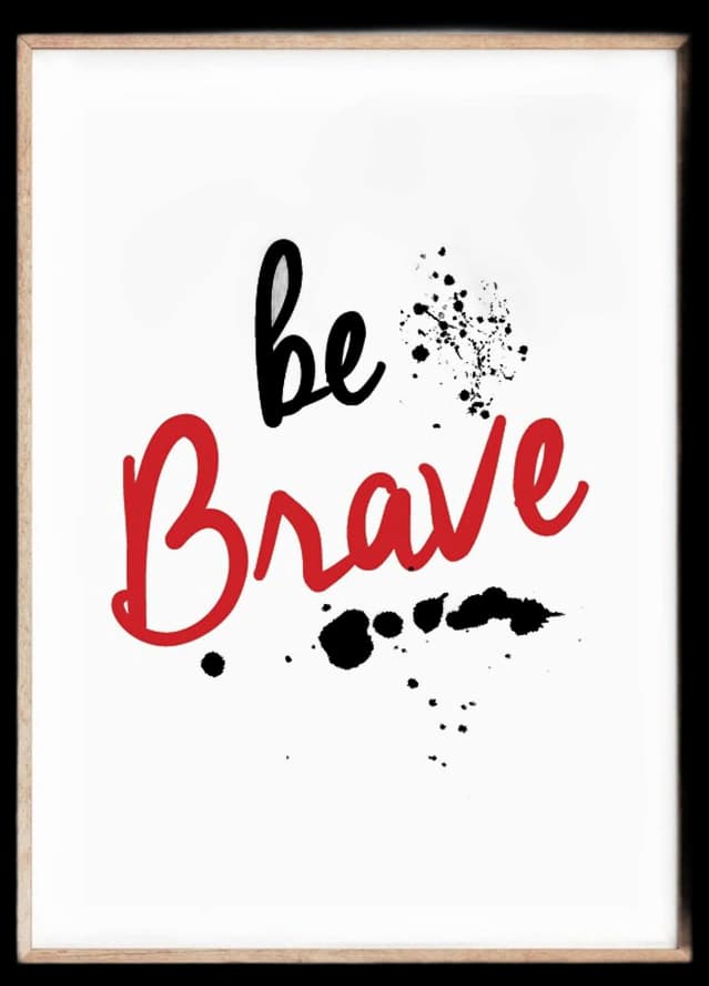 Oliver Gal 'Be Brave Linen' Typography and Quotes Wall Art Canvas Print ...