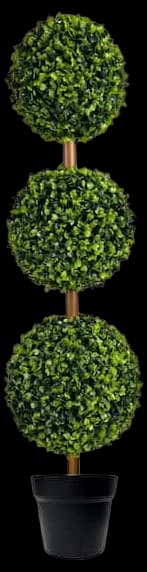 Nearly Natural 7ft. UV Resistant Artificial Triple Ball Boxwood Topiary ...