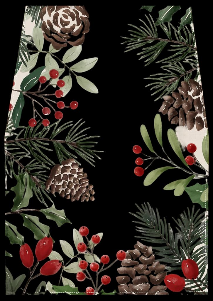 Amazon.com: Heirloom Haven Christmas Winter Table Runner, Holly Berry ...