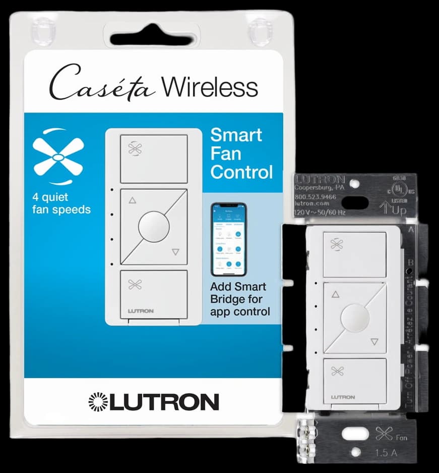 Lutron Caseta Wireless Smart Fan Speed Control, Single-Pole, Light ...