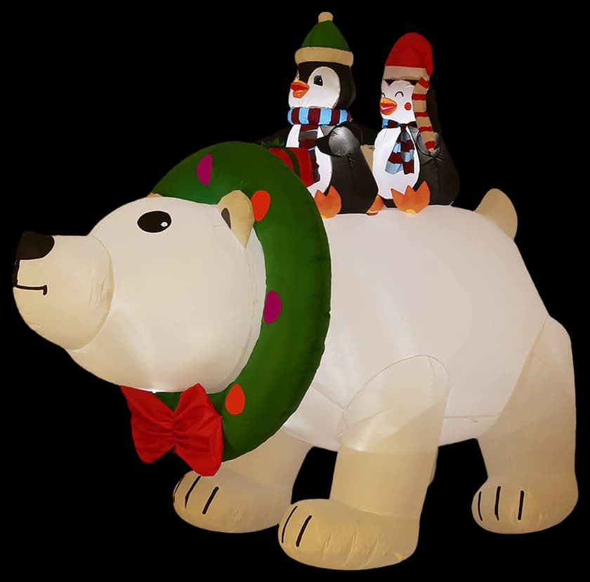 HYRIXDIRECT 8FT Giant Christmas Inflatable Polar Bear Decorations ...