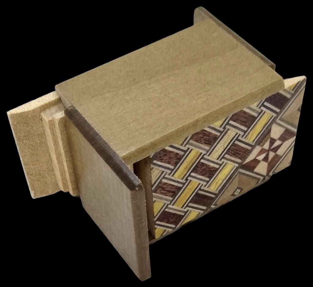 18 steps Solid Ichimatsu Mosaic Mame 1 sun Japanese puzzle box Himitsu ...