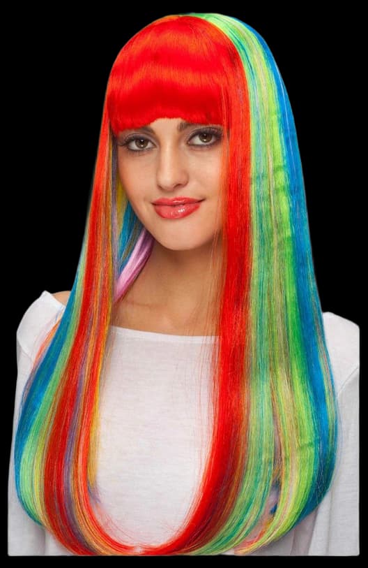 rainbow wig | Rainbow wig, Halloween costume wigs, Costume wigs