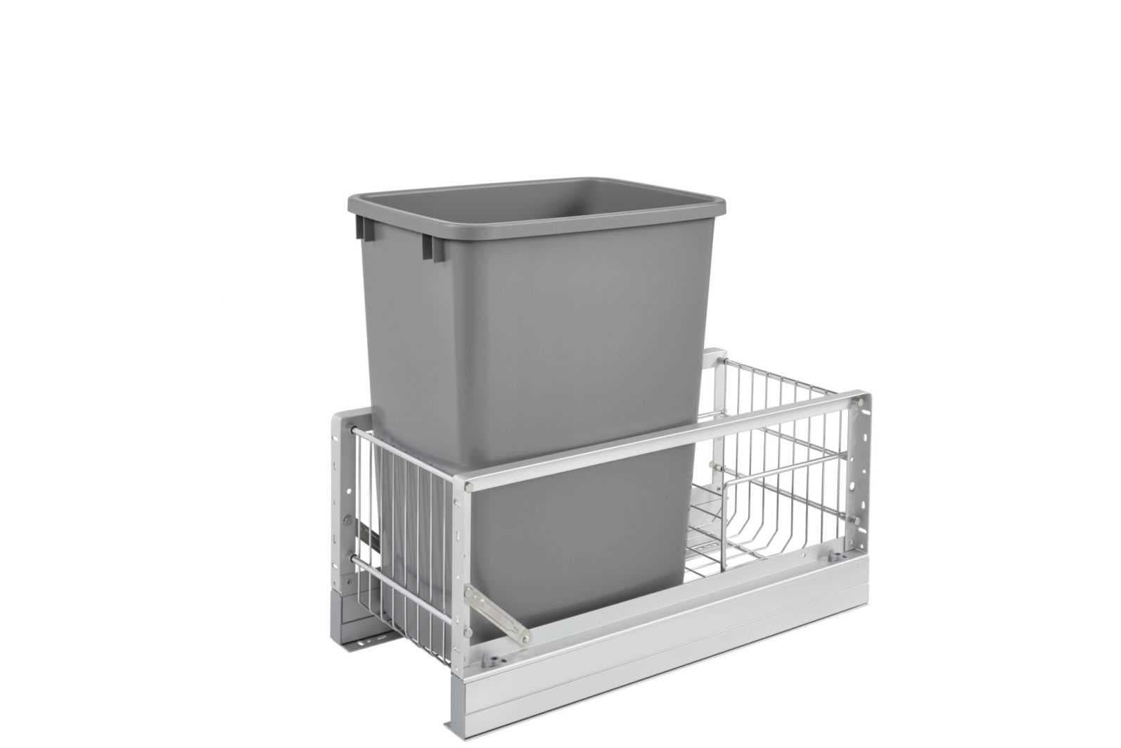 Rev-A-Shelf 5349-15DM-117 Single 35 Quart Aluminum Bottom Mount Pullout ...