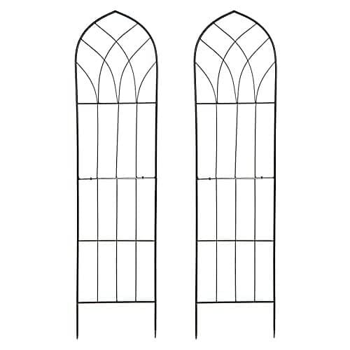 RUDDINGS WOOD Set of 2 x 1.6m Gothic Black Garden Plant Support ...