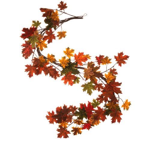 Darice Fall Leaf Garland 6 Feet w Mixed Maple Leaves - Digs N Gifts