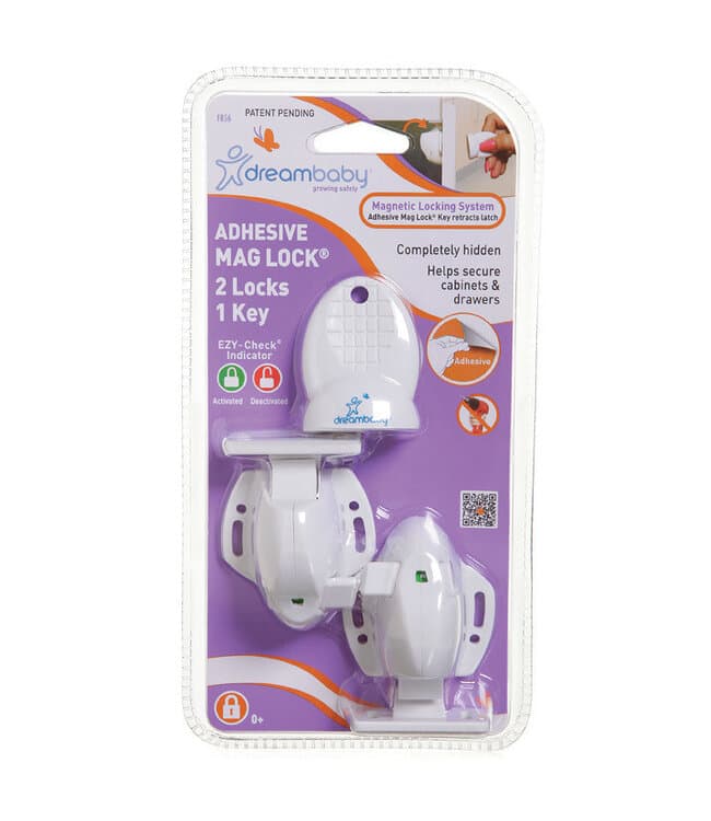 Dreambaby ADHESIVE MAG LOCK 2 LOCKS + 1 KEY(F856) - Whole Bubs