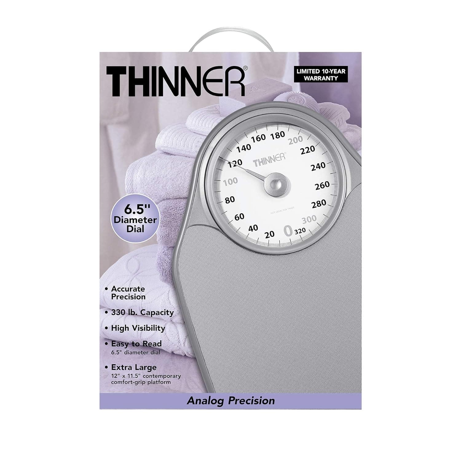 Thinner by Conair Bathroom Scale for Body Weight, Extra-Large Analog ...